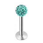 Crystal Ball Labret Stud: Surgical Steel Flatback Lip Piercing