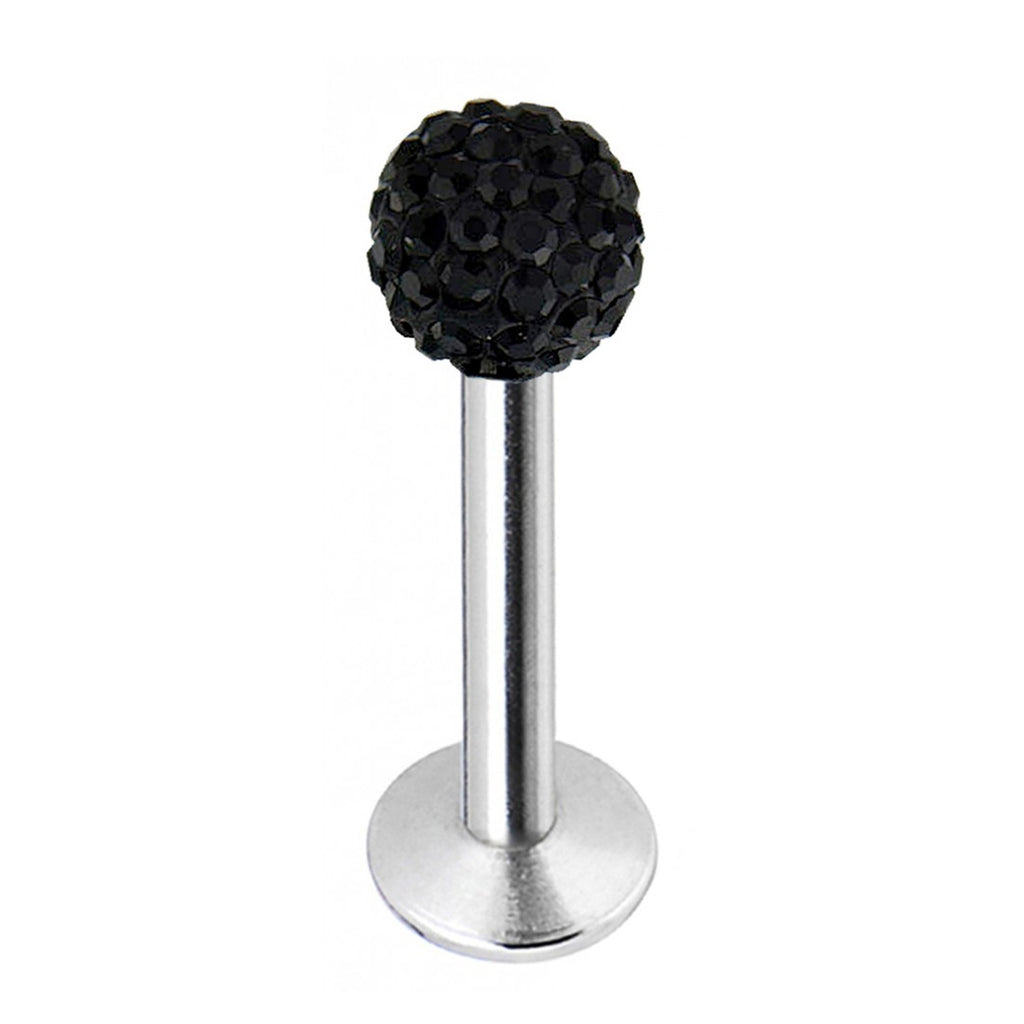 Crystal Ball Labret Stud: Surgical Steel Flatback Lip Piercing