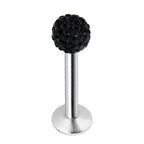 Crystal Ball Labret Stud: Surgical Steel Flatback Lip Piercing