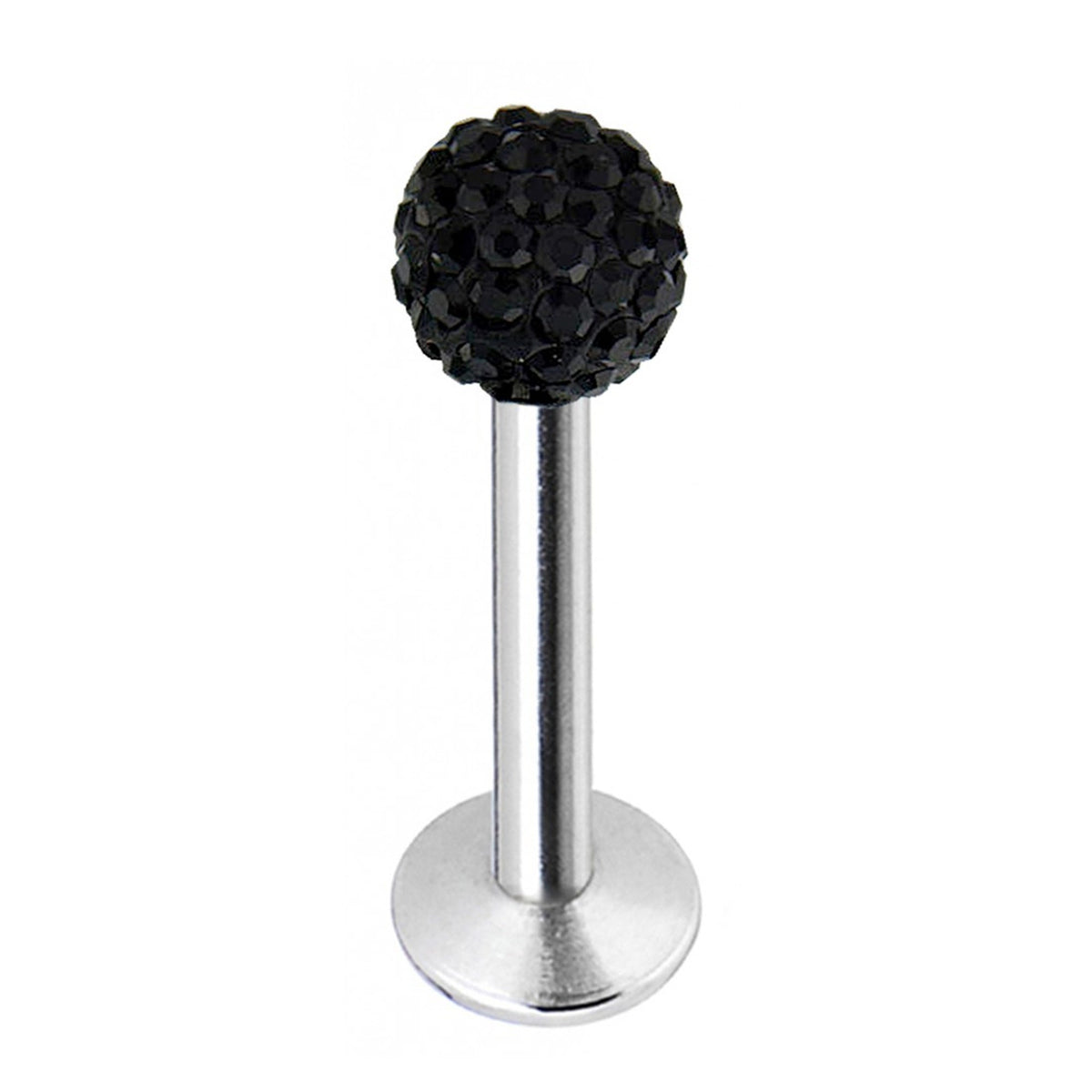 Crystal Ball Labret Stud: Surgical Steel Flatback Lip Piercing