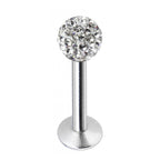 Crystal Ball Labret Stud: Surgical Steel Flatback Lip Piercing