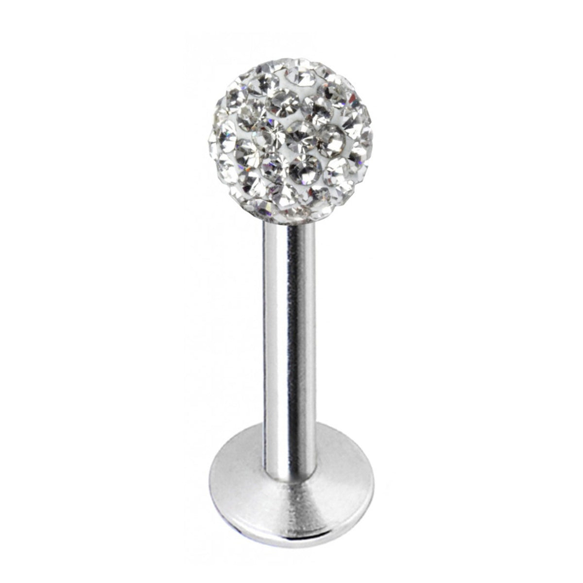Crystal Ball Labret Stud: Surgical Steel Flatback Lip Piercing