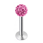 Crystal Ball Labret Stud: Surgical Steel Flatback Lip Piercing