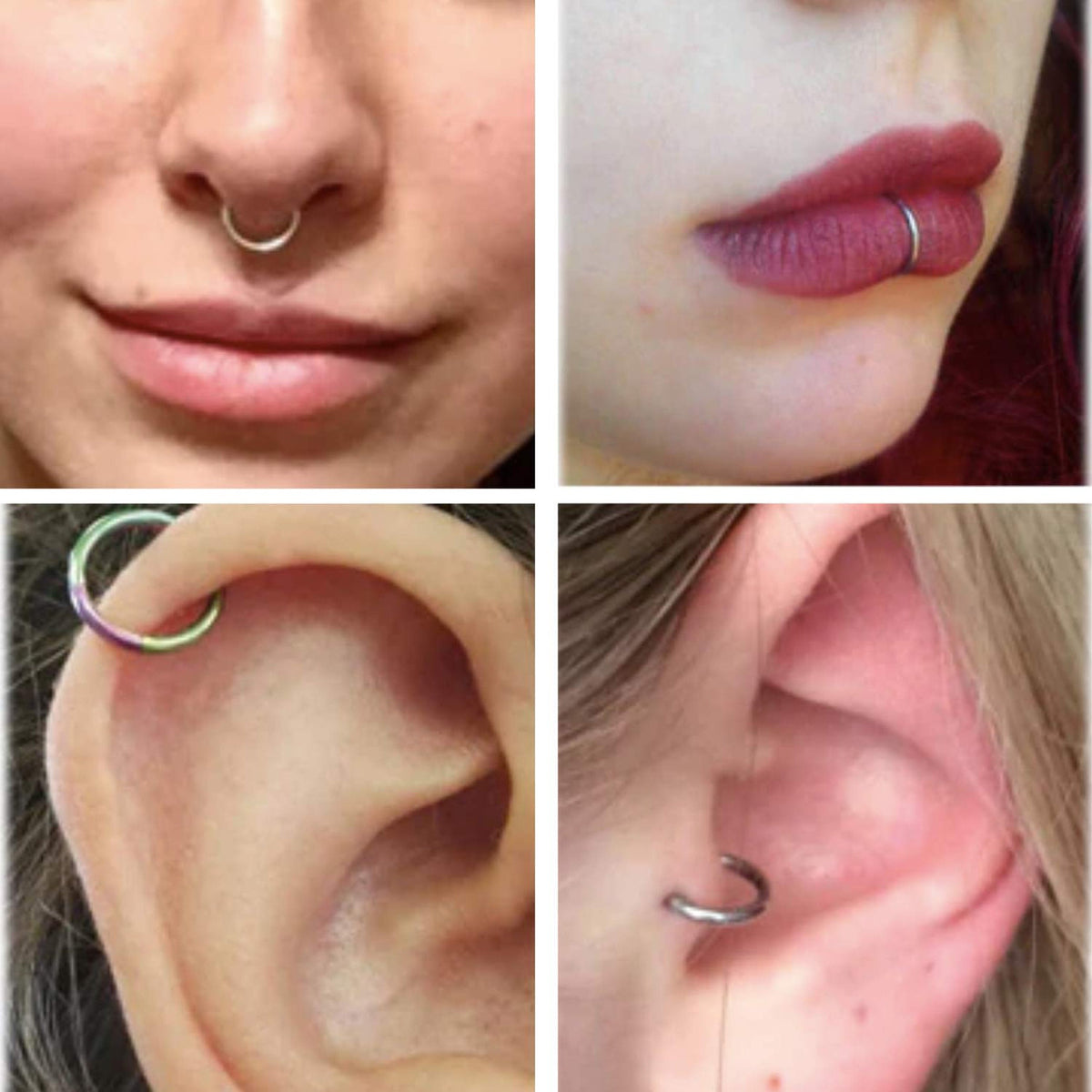 Rose Gold Titanium Hoop Earring: Septum Clicker Nose Ring (20G-14G)