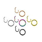 Rose Gold Titanium Hoop Earring: Septum Clicker Nose Ring (20G-14G)
