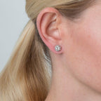Crystal Ball Stud Earrings: Sterling Silver Bling, 6mm & 8mm (2 Pairs)