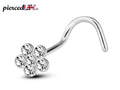 CZ Flower Nostril Screw: 20g Surgical Steel Nose Ring