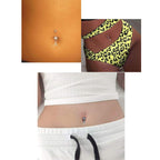 Sterling Silver Initial Belly Bar: Dangle Alphabet Navel Ring