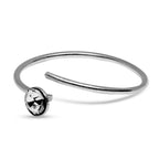 Nose Ring, Nose End Hoop Ring– Silver Nostril Stud Ring with Solitaire Clear CZ Crystal – 23g (0.6mm)  – Silver Nose Piercing