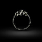 Nose Ring Hoop, Nostril Ring – Bali Style Nose Hoop Hinged Earrings with Rope Design – 22g (0.7mm)  – Silver Tribal Nose Piercing