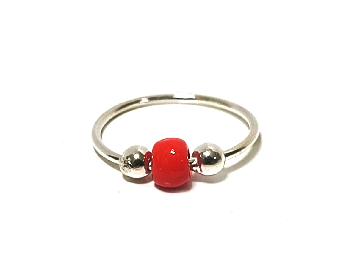 Silver Nose Ring, Nose ball hoops, Nostril Piercing - 28G size 9mm - Body Jewellery Nose Ring
