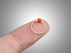 Silver Nose Ring, Nose ball hoops, Nostril Piercing - 28G size 9mm - Body Jewellery Nose Ring