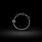 Silver Nose Ring, Nostril Hoops – Beaded Bali Nose Studs Hinged Earrings – 22g (0.7mm)  – Silver Tribal Nose Piercing