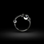 Beaded Nose Ring, Nose Hoops – Bali Style Nostril Ring Hinged Earrings Beaded Nose Studs – 22g (0.7mm)  – Silver Tribal Nose Piercing
