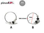 Silver Nose Hoop Ring, Nose Studs with Onyx Beads - 28G Bendable Nostril Piercing, Nose Piercing size 9mm