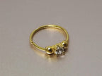 Gold Plated Solitaire Nose Ring, Silver Nose Studs with Crystal - 28G Bendable Nostril Piercing, Nose Piercing size 8mm