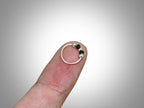 Silver Nose Hoop Ring, Nose Studs with Onyx Beads - 28G Bendable Nostril Piercing, Nose Piercing size 9mm