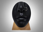 Silver Nose Hoop Ring, Nose Studs with Onyx Beads - 28G Bendable Nostril Piercing, Nose Piercing size 9mm