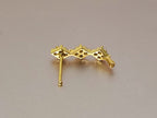 Gold Plated Silver Nose Studs Dangle Design with Crystal Sets - 28G Nostril Piercing, Nose Piercing shaft length 7mm