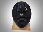 Gold Plated 28G Silver Nostril Ring with Crystal Sets - Bendable Nostril Piercing, Nose Piercing size 8mm