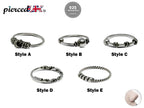 Bali Nose Ring Hoop, Nostril Ring – Bali Style Nose Hoop with Braided Rope, Ball Hoop Design – 22g (0.7mm)  – Silver Tribal Nose Piercing