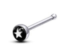 Nose Bone Stud, Nose Ring - Nose Pin with Logos - Nose Piercing Size 18G (1.0mm) - Nostril Stud, Nose Jewelry, Straight Nose Pin