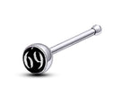 Nose Bone Stud, Nose Ring - Nose Pin with Logos - Nose Piercing Size 18G (1.0mm) - Nostril Stud, Nose Jewelry, Straight Nose Pin