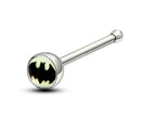 Nose Bone Stud, Nose Ring - Nose Pin with Logos - Nose Piercing Size 18G (1.0mm) - Nostril Stud, Nose Jewelry, Straight Nose Pin