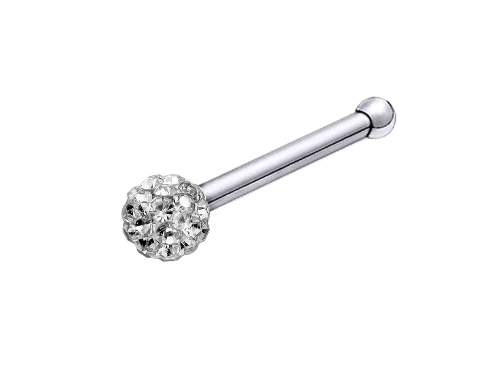 Nose Pin, Nose Stud Bone - 20g Nose Piercing Disco ball Crystal - Bling Bling - Perfect for Nostril Jewelry, Nostril Piercing Stud