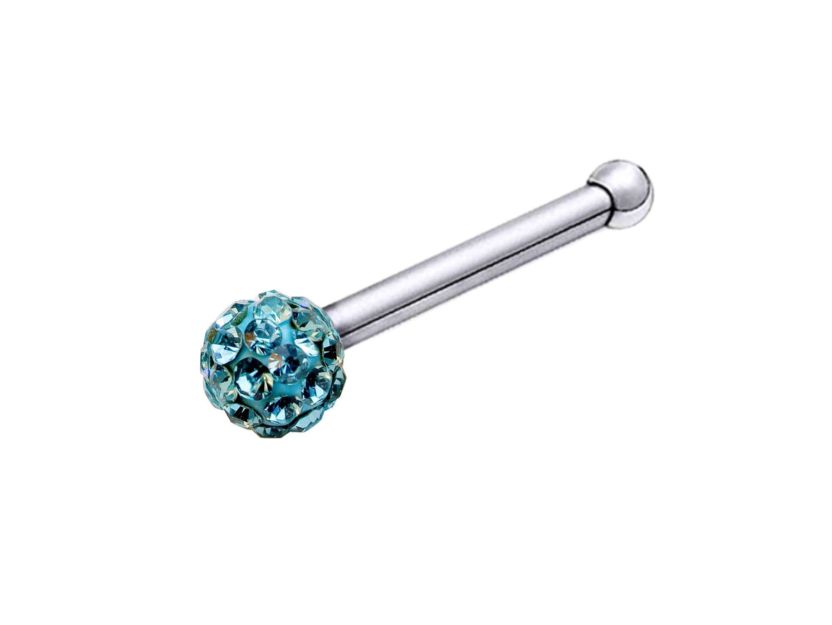 Nose Pin, Nose Stud Bone - 20g Nose Piercing Disco ball Crystal - Bling Bling - Perfect for Nostril Jewelry, Nostril Piercing Stud