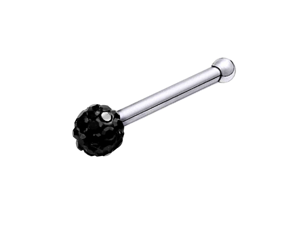 Nose Pin, Nose Stud Bone - 20g Nose Piercing Disco ball Crystal - Bling Bling - Perfect for Nostril Jewelry, Nostril Piercing Stud