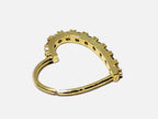 Gold Plated Heart Shape Silver Nose Ring with Crystal Sets - 28G Bendable Nostril Piercing, Nose Piercing size 8mm