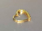 Gold Plated Heart Shape Silver Nose Ring with Crystal Sets - 28G Bendable Nostril Piercing, Nose Piercing size 8mm