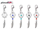 Dreamcatcher Charms - Silver Native American Dreamcatcher Jewelry with Genuine Stone Beads Compatible for Key Ring, Key chains and Bracelets
