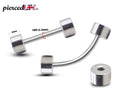 Barrel Barbell Piercing - Barbell Stud or Curved Barbell – 16g (1.2mm) – Barbell Earrings, Tongue, Nipple Piercing, Ear, Tragus, Helix