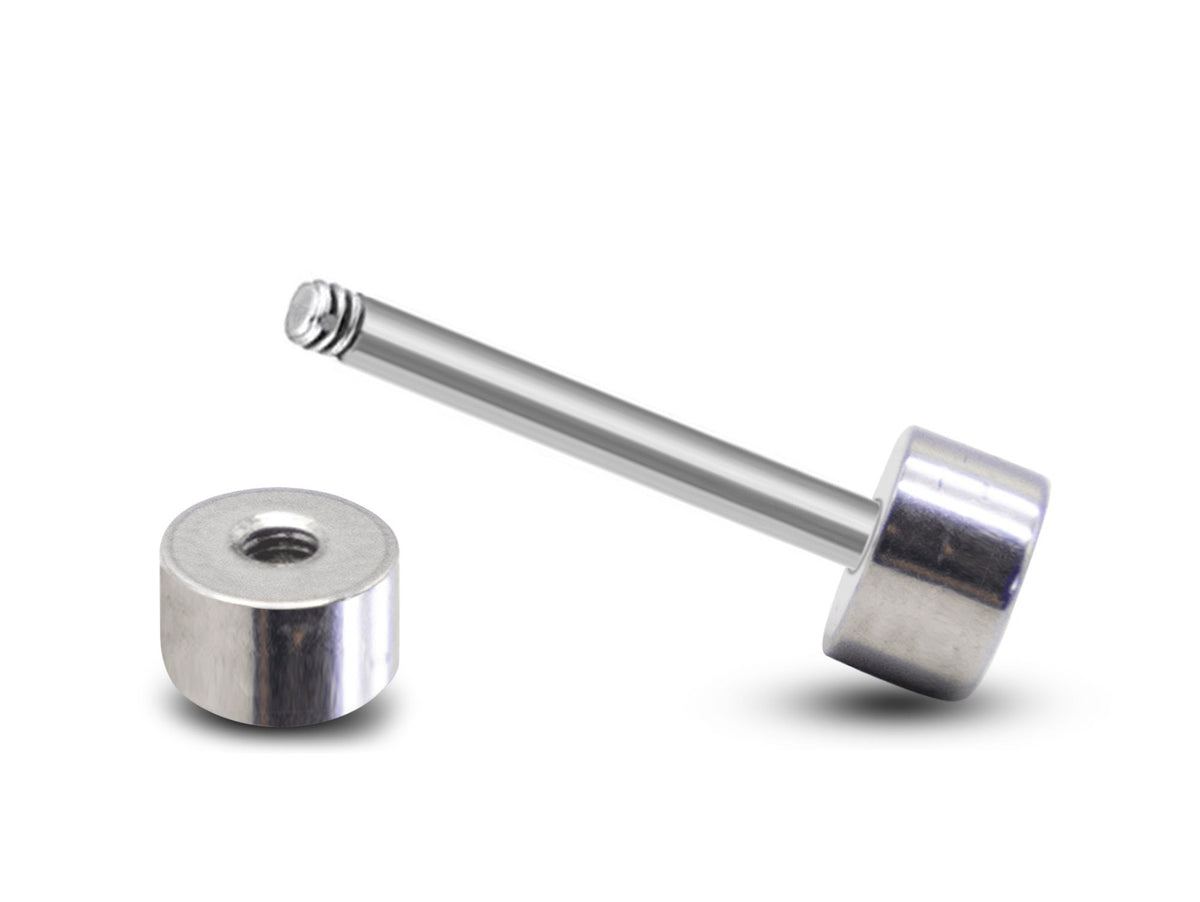 Barrel Barbell Piercing - Barbell Stud or Curved Barbell – 16g (1.2mm) – Barbell Earrings, Tongue, Nipple Piercing, Ear, Tragus, Helix