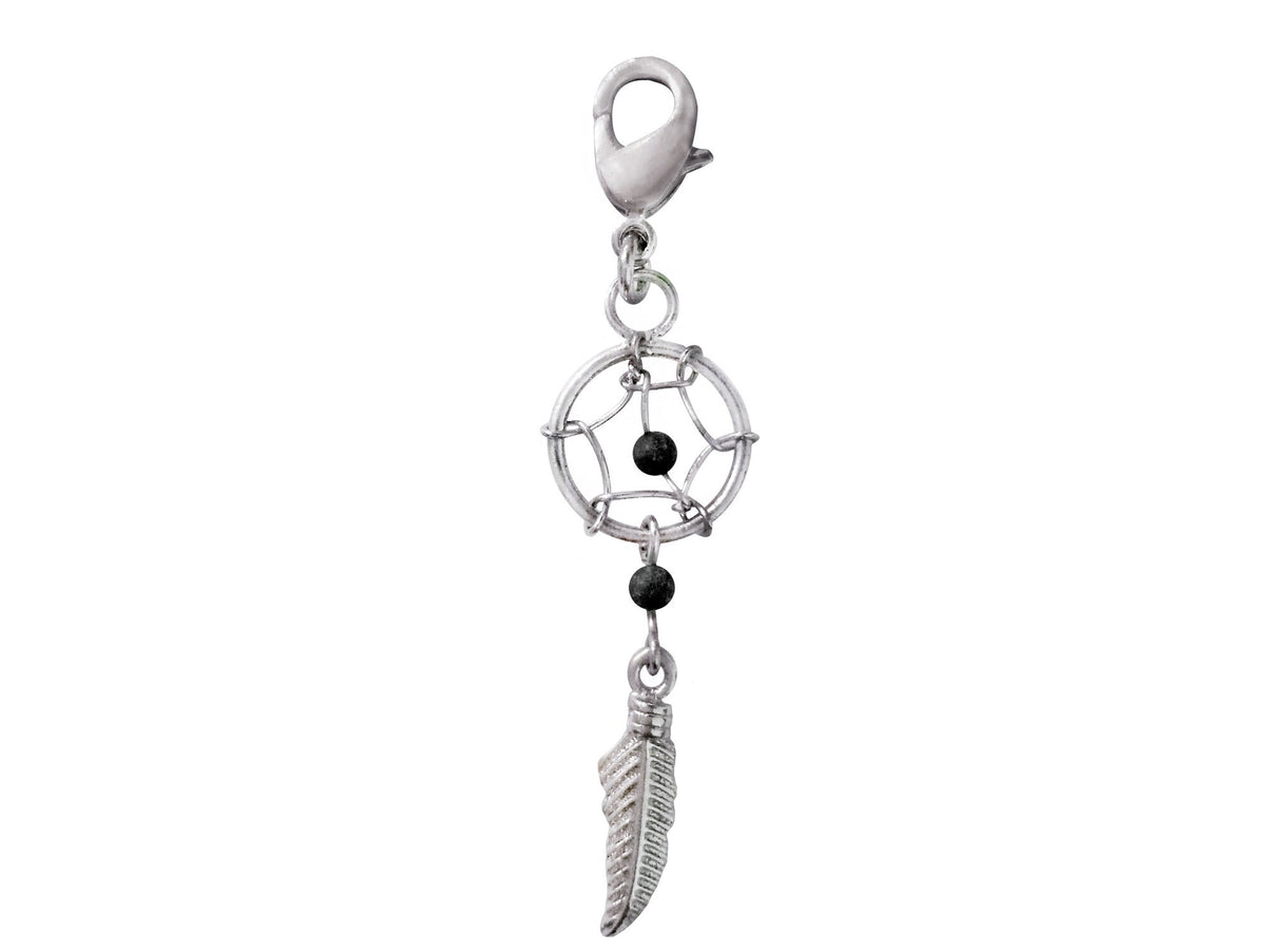 Dreamcatcher Charms - Silver Native American Dreamcatcher Jewelry with Genuine Stone Beads Compatible for Key Ring, Key chains and Bracelets