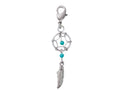 Dreamcatcher Charms - Silver Native American Dreamcatcher Jewelry with Genuine Stone Beads Compatible for Key Ring, Key chains and Bracelets