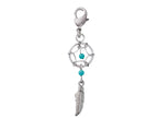 Dreamcatcher Charms - Silver Native American Dreamcatcher Jewelry with Genuine Stone Beads Compatible for Key Ring, Key chains and Bracelets
