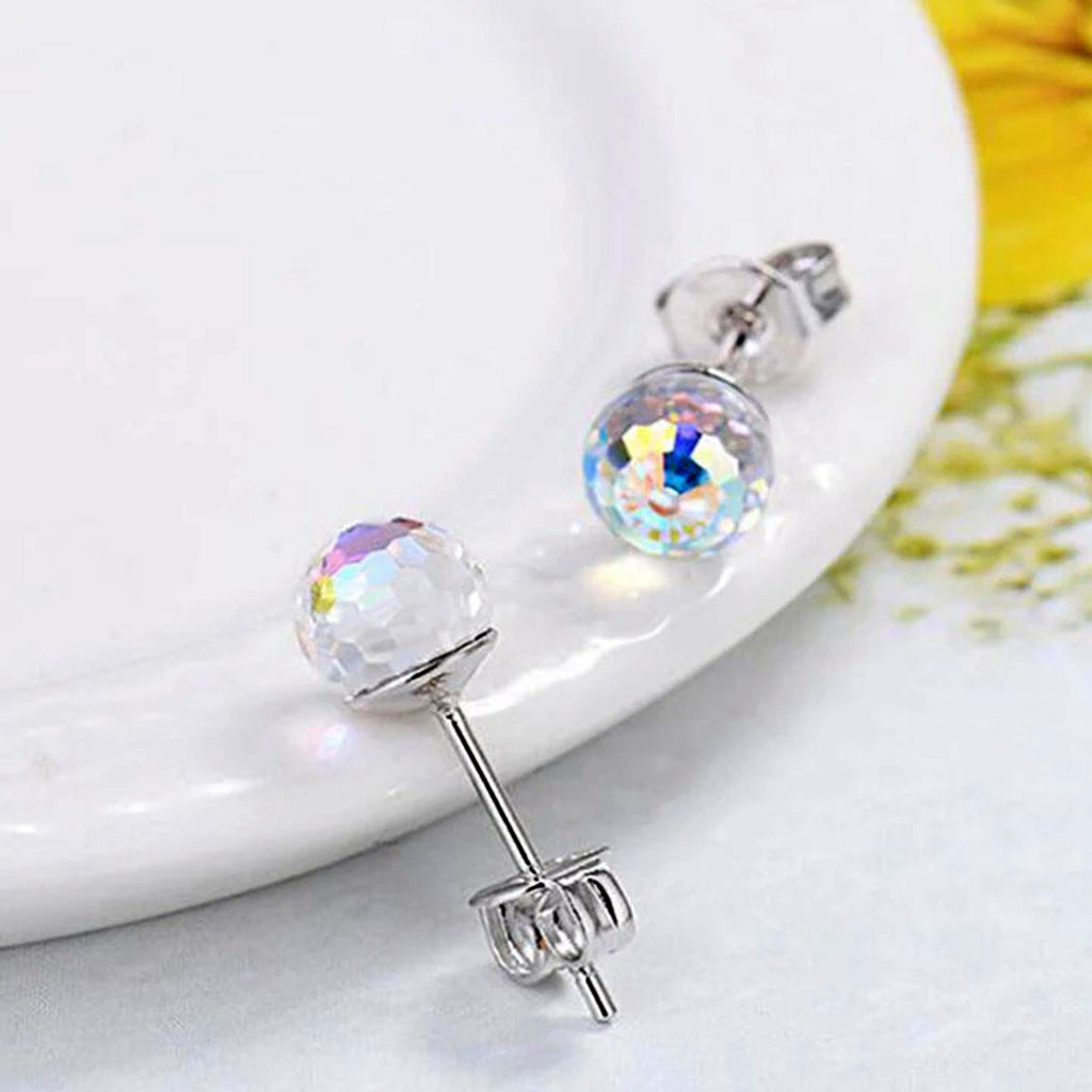 Cube Earrings, Stud Earrings - Fashion Jewelry for Women - High Quality and Sparkling Crystals- Stainless Steel Hypoallergenic Post Earrings