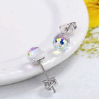Cube Earrings, Stud Earrings - Fashion Jewelry for Women - High Quality and Sparkling Crystals- Stainless Steel Hypoallergenic Post Earrings