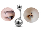 Titanium Belly Bar Plain Ball, Eyebrow Bar – (1.6mm) 14g Curved Barbell Piercing with Custom Ball Size 3mm to 8mm