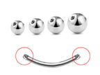 Titanium Belly Bar Plain Ball, Eyebrow Bar – (1.6mm) 14g Curved Barbell Piercing with Custom Ball Size 3mm to 8mm