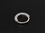 Silver Ear Piercing Ring, Daith Cartilage Earring with CZ Stone Crystals Set - 20G (0.8mm) - Body Jewellery