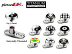 Titanium Dermal Anchor, Dermal Piercing – Micro Dermal Implant Piercing for Skin – Various Symbols – 16g (1.2mm)  3 Holes Dermal Base Plate