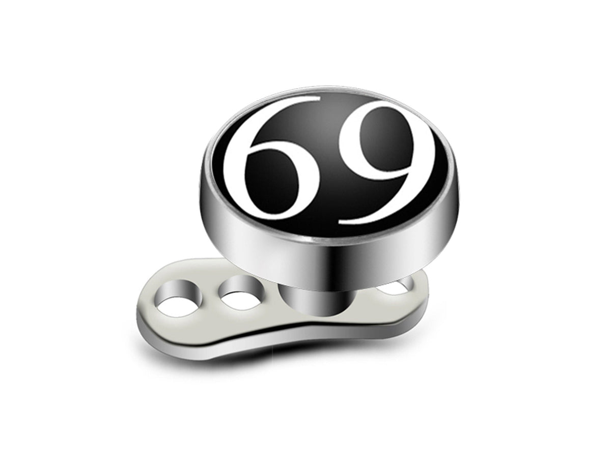 Titanium Dermal Anchor, Dermal Piercing – Micro Dermal Implant Piercing for Skin – Various Symbols – 16g (1.2mm)  3 Holes Dermal Base Plate