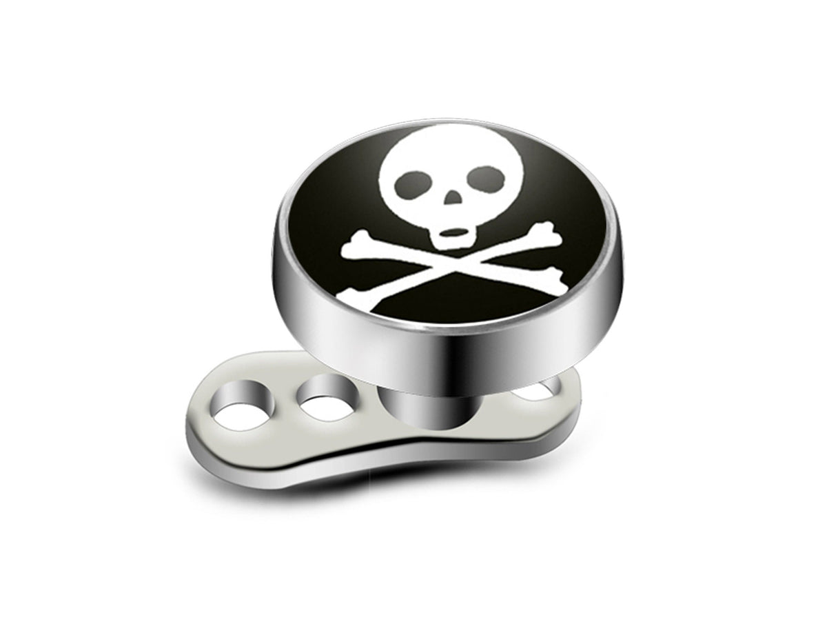 Titanium Dermal Anchor, Dermal Piercing – Micro Dermal Implant Piercing for Skin – Various Symbols – 16g (1.2mm)  3 Holes Dermal Base Plate