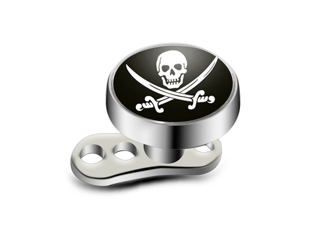 Titanium Dermal Anchor, Dermal Piercing – Micro Dermal Implant Piercing for Skin – Various Symbols – 16g (1.2mm)  3 Holes Dermal Base Plate