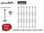 Titanium Labret Stud, Lip Piercing – Value Pack of 5pcs, 10pcs and 20pcs Flatback Labret Earring – 18g 16g 14g Labret Jewelry