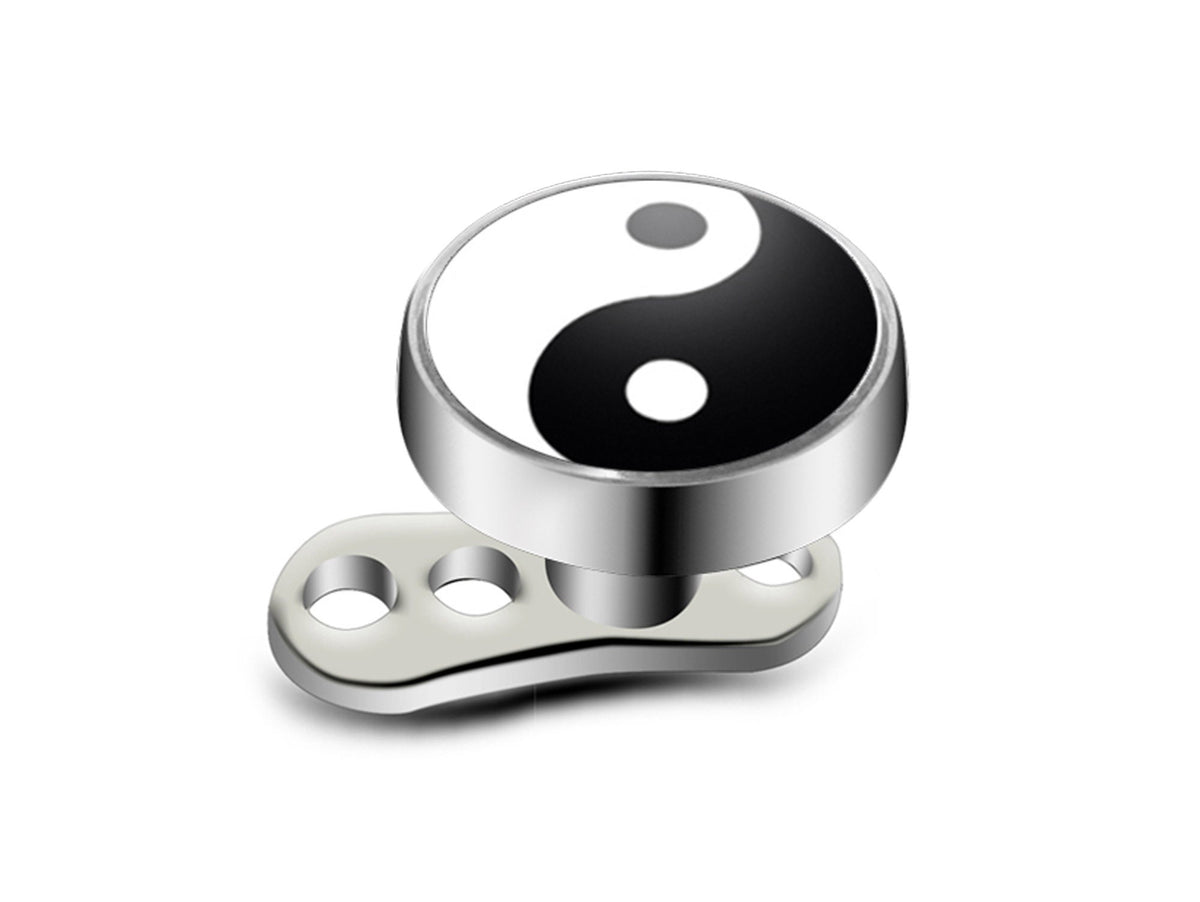 Titanium Dermal Anchor, Dermal Piercing – Micro Dermal Implant Piercing for Skin – Various Symbols – 16g (1.2mm)  3 Holes Dermal Base Plate